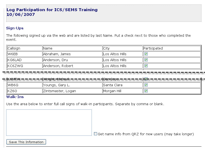logging participation