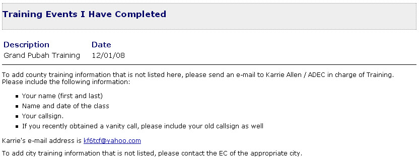 The training I have completes report